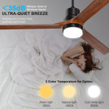 Ceiling Fans with Lights,60" Indoor and Outdoor Ceiling Fan with Remote Control, Modern Reversible DC Motor