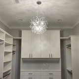 8 Light Sputnik Chandelier, Modern Crystal Chandelier for Dining Room Bedroom Living Room, 17.7in, G9 Bulbs