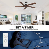 54" DC Ceiling Fan without Lights, 5 Reversible Wood Blades, DC Motor, Matte Black Finish with Walnut Blades, ETL Listed