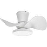White Quiet Ceiling Fan with LED Light 22" Large Air Volume Remote Control