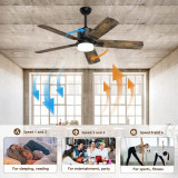 Ceiling Fans with Lights and Remote, Outdoor Black Fan with Lights