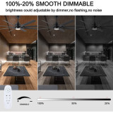 Large 72" industrial ceiling fans with light and remote control.6 speed reversible DC motor, Dimmable CCT LED